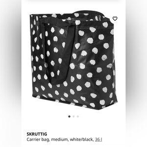IKEA Polka Dot Tote Bag - Black and White